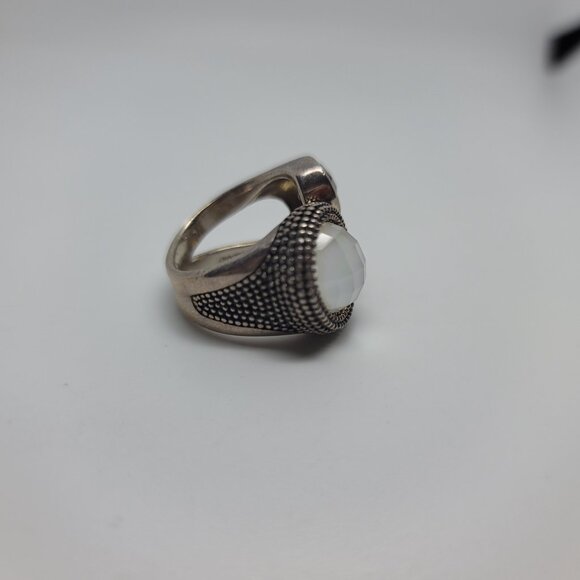 Moonstone, Citrine, Smoky Quartz & Sterling Ring - Picture 3 of 6